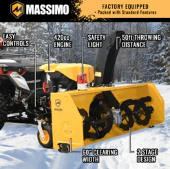 Massimo 60-inch 420cc Electric Start UTV/ATV Snow Blower -Stihl Supplies Store 1205484 6
