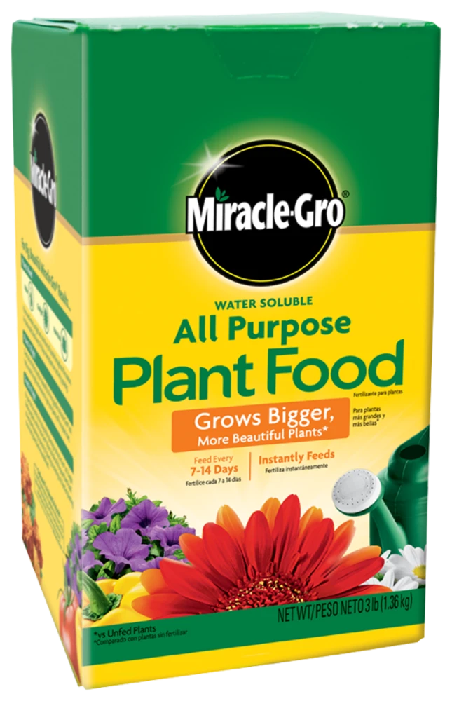 Miracle-Gro Water Soluble All Purpose Plant Food, 3 Lbs. 3 Miracle-Gro Water Soluble All Purpose Plant Food, 3 Lbs.