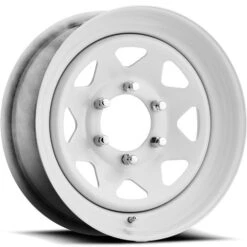 Carlisle White W/ Stripe 15 X 6.6 Rim, 5.5 Bolt Pattern