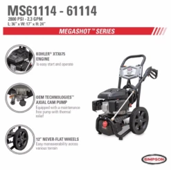 Simpson MegaShot 2800 PSI Pressure Washer -Stihl Supplies Store simpson pw1